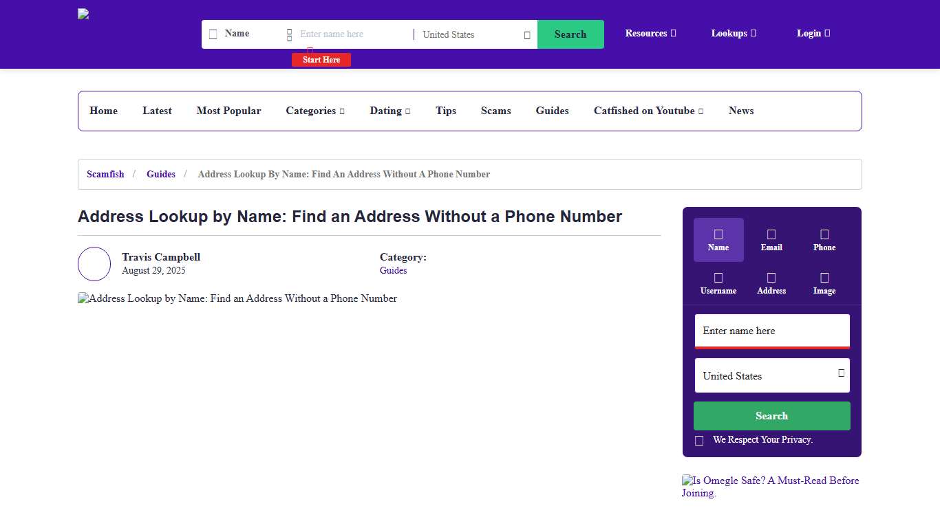 Address Lookup by Name: Find an Address Without a Phone Number | Social Catfish